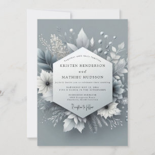 Invitación Boda Botánica Silver Frost
