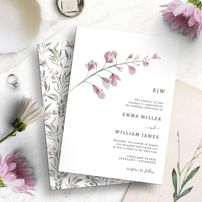 Invitación Boda Botánica Simple y Elegante (Subido por el creador)