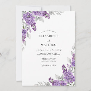 Invitación Boda Botánica Sofisticada de Lila