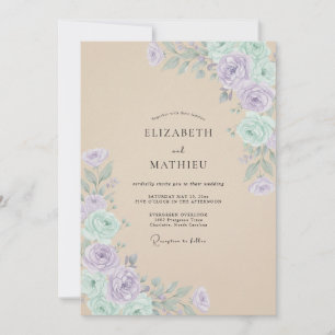 Invitación Boda Botánica Suave de Lavanda
