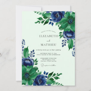 Invitación Boda Botánica Sublime Verde Esmeralda