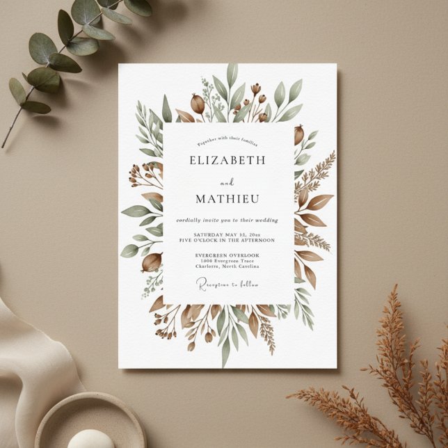 Invitación Boda Botánica Tan Orgánica (Subido por el creador)