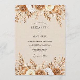Invitación Boda Botánica Terrosa de Siena