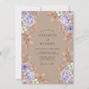 Invitación Boda Botánica Tierra Púrpura