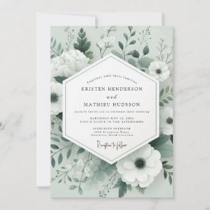 Invitación Boda Botánica Tonal Salvia