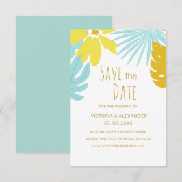 Invitación Boda botánica tropical de follaje verde Save the D