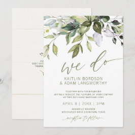 Invitación Boda Botánica Verde Acuarela V2