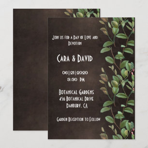Invitación Boda Botánica Verde Floral Elegante
