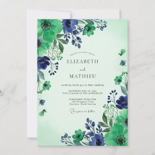 Invitación Boda Botánica Verde Menta