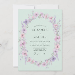 Invitación Boda Botánica Verde Menta