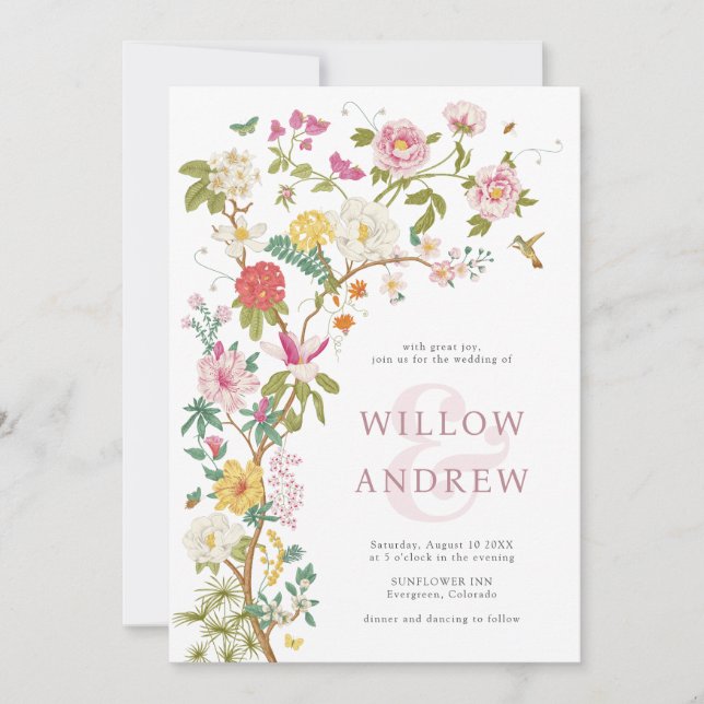 Invitación Boda Botánica Vintage (Anverso)