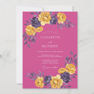 Invitación Boda Botánica Viva Fuchsia