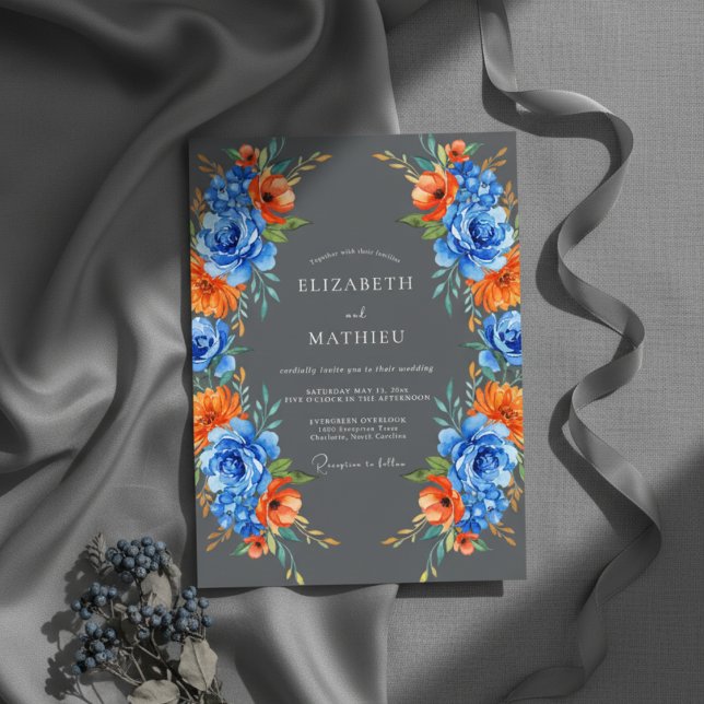 Invitación Boda Botánica Vivid Carbón (Subido por el creador)