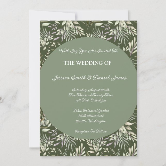 Invitación Boda botánico (Anverso)