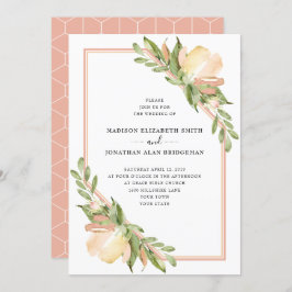 Invitación Boda botánico acuarela primavera floral
