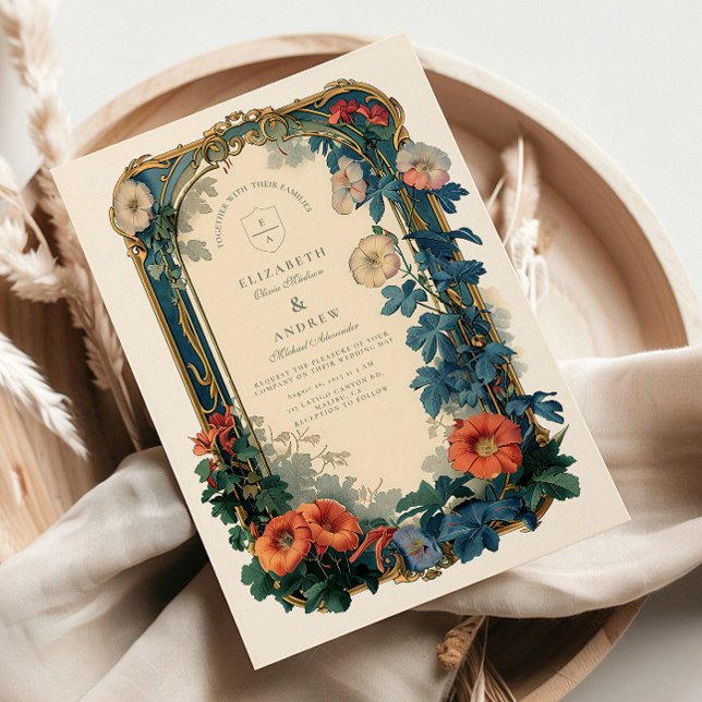 Invitación Boda botánico Art Nouveau - Marco elegante (Subido por el creador)