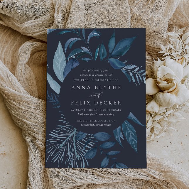 Invitación Boda Botánico Azul de Azure Winter (Subido por el creador)