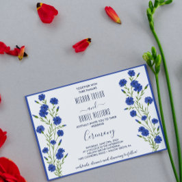Invitación Boda Botánico Azul de Cornflower