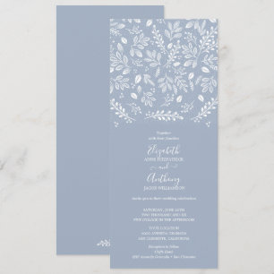 Invitación Boda Botánico Azul Dusty