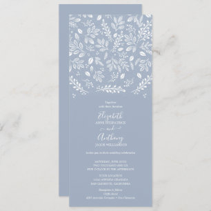 Invitación Boda Botánico Azul Dusty