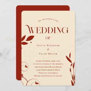 Invitación Boda Botánico Beige Boho