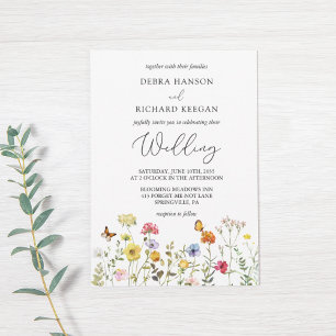 Invitación Boda botánico Boho colorido de flor silvestre prim