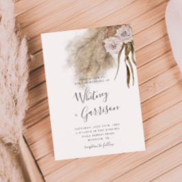 Invitación Boda Botánico Boho Pampas