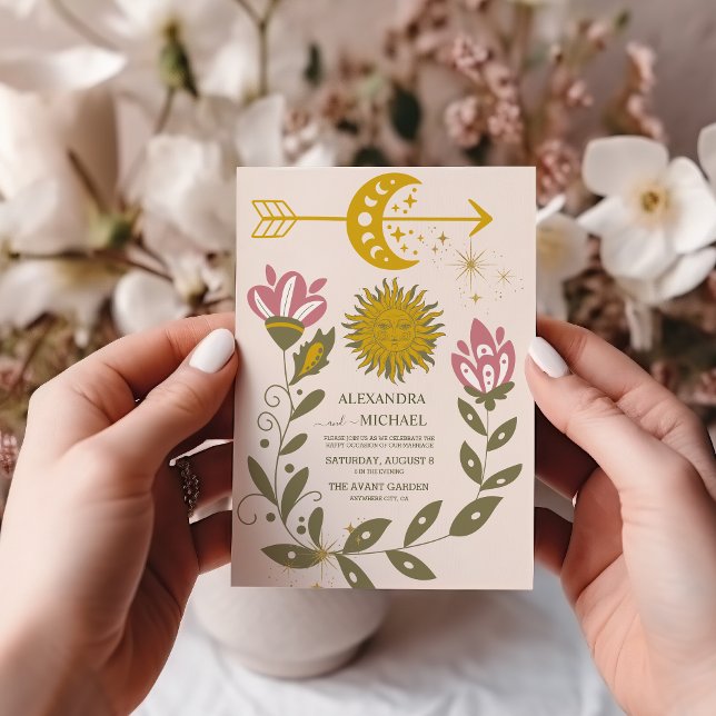 Invitación Boda botánico celeste de vintage (Subido por el creador)