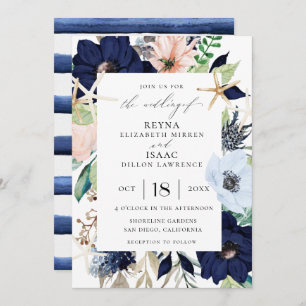 Invitación Boda botánico costero
