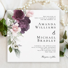 Invitación Boda botánico de acuarela romántica
