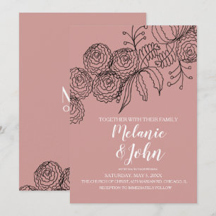 Invitación Boda Botánico de Carnación Floral de Verdor