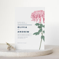 Boda botánico de crisantemo rosa