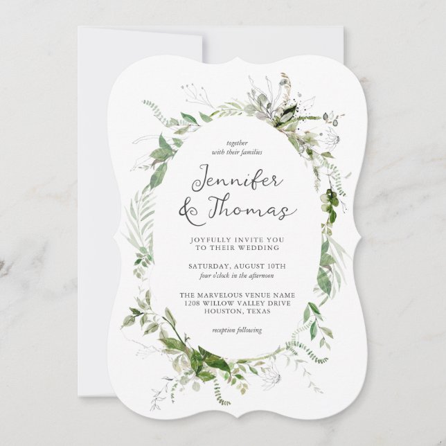 Invitación Boda botánico de Ethereal Garden Greenery (Anverso)