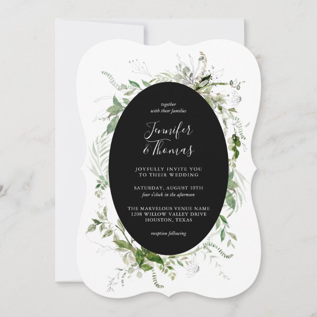 Invitación Boda botánico de Ethereal Garden Greenery (Anverso)