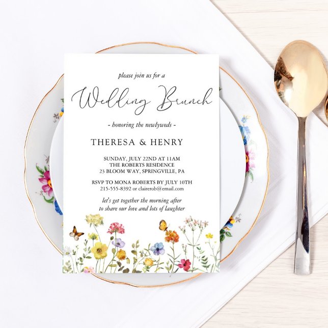 Invitación Boda botánico de Flor silvestre colorida Brunch (Subido por el creador)