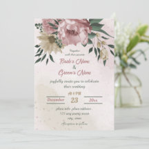 boda botánico de flores de champán rosa