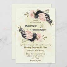 boda botánico de flores rosadas negras