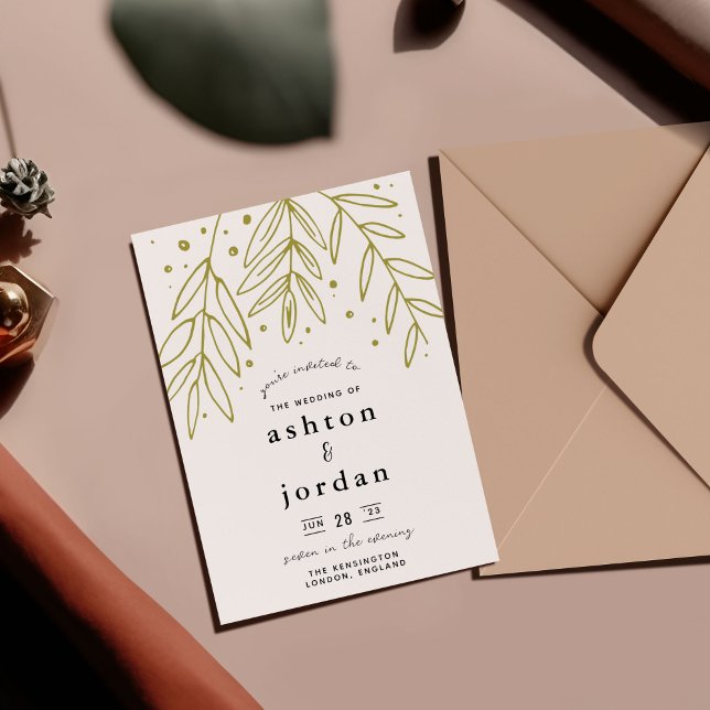 Invitación Boda botánico de Green Sprigs (Green sprigs wedding invitation)