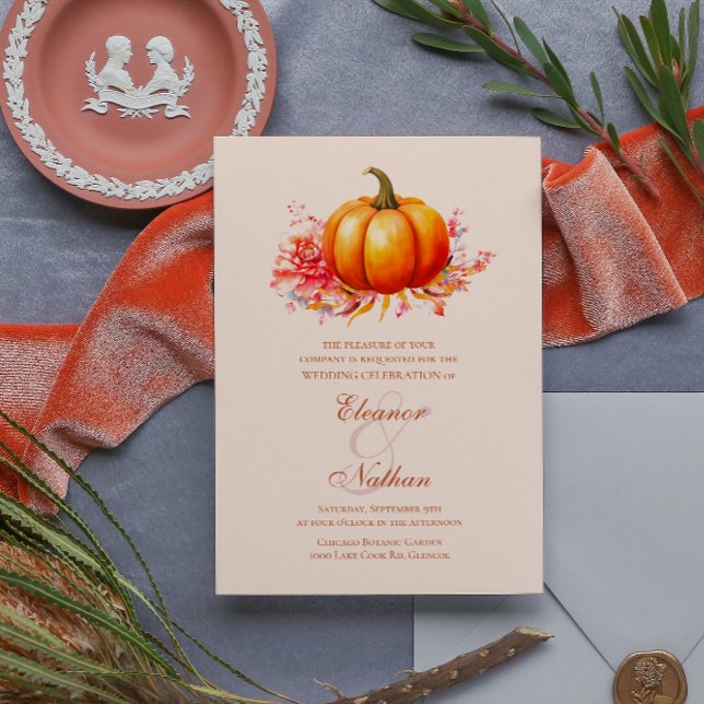 Invitación Boda botánico de la Calabaza del otoño (Subido por el creador)