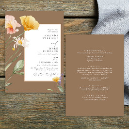 Invitación Boda botánico de la flor silvestre del otoño de pr