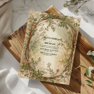 Invitación Boda botánico de la palma del ventilador seco