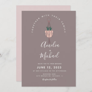 Invitación Boda botánico de la planta moderna de Cactus Macra
