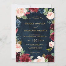 Boda botánico de oro floral de Rubor de la Marina