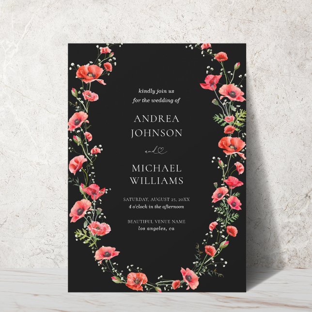 Invitación Boda botánico de primavera con guión coronario con (Subido por el creador)