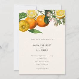 Invitación Boda botánico de Vintage Lemon Citrus