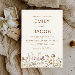 Invitación Boda botánico de Wildflower Terracotta
