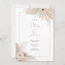Invitación Boda Botánico del Boho Blanco