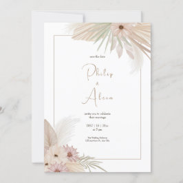 Invitación Boda Botánico del Boho Blanco