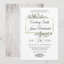 Invitación Boda botánico del Bolón de Algodón del Sur Rústico