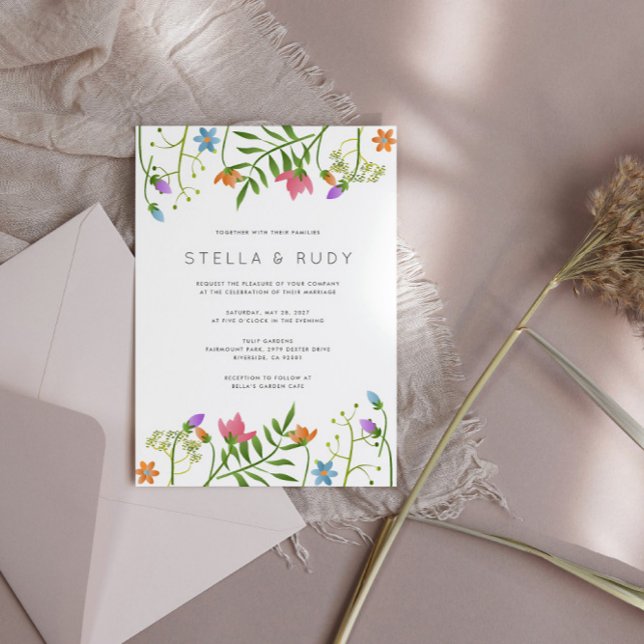 Invitación Boda Botánico del País de los Flores Silvestres (Subido por el creador)